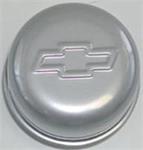 CHEVY BOW TIE METALLIC GRAY PUSH-IN AIR BREATHER CAP, 3" DIAMETER"