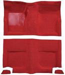 1965-68 Mustang Fastback Nylon Loop Floor Carpet without Fold Downs, with Mass Backing - Red