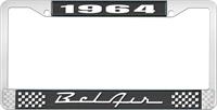 nummerplåtshållare, 1964 BEL AIR  svart/krom, med vit text