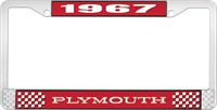 1967 PLYMOUTH LICENSE PLATE FRAME - RED