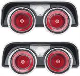 tail lamp lens and housing set, right and left tail lamps