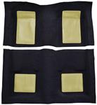 1969 Mustang Mach 1 Passenger Area Nylon Floor Carpet - Black with Ivy Gold Inserts