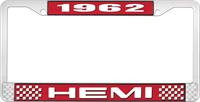 1962 HEMI LICENSE PLATE FRAME - RED