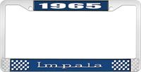 nummerplåtshållare, 1965 IMPALA  blå/krom, med vit text