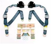 3-Point Shoulder Harness & Seat Belt Kit, Retractable, Retrofit, Medium Blue, 1965-1967