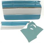 1961 IMPALA 2 DOOR HARDTOP TURQUOISE/SILVER VINYL FRONT AND REAR SIDE PANEL SET WITHOUT UPPER RAILS