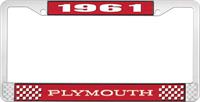 1961 PLYMOUTH LICENSE PLATE FRAME - RED