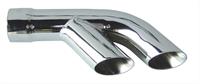 Exhaust Tips, Stainless Steel, Polished, Slant Cut, 2.50" Inlet, 2.25" Dual Outlets