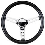 Steering Wheel 12,5", Classic Foam, Steel/Chrome, 3-Spoke