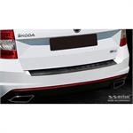 Black Stainless Steel Rear bumper protector suitable for Skoda Octavia III Kombi RS 2013-2016 & FL 2017- 'Ribs'