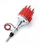 Distributor, Plug and Play, Hall Effect Pickup, Mechanical Advance, Red Cap, Chevy, 194, 230, 250, 292