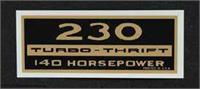 dekal "230 TURBO-THRIFT 140 HORSEPOWER"