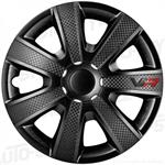 4-Delige Wieldoppenset VR 13-inch zwart/carbon-look/logo