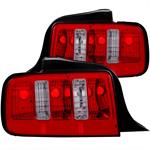 Taillight Assemblies, Euro-Style, Red/Clear Lens, Red Housing