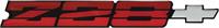 Emblem, Rear, Dark Red, Z/28 with Bowtie Logo, Chevy, Each