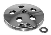 Pulley, Power Steering Pump, Aluminum, Chrome, 5.75 in. O.D., .625 in. Bore, Keyway, 1-Groove