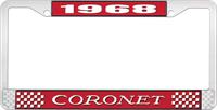 1968 CORONET LICENSE PLATE FRAME - RED