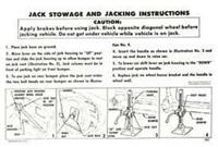 Jack Stowage & Jacking Instructions Sheet