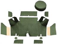 1965-66 Mustang Fastback Loop Trunk Carpet Set with Boards - Moss Green