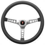 Steering Wheel Kit, 1969-77 Pontiac, Retro w/Holes, Pontaic Crest Pol, Hi-Rise