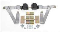 3-Point Shoulder Harness & Seat Belt Kit, Retractable, Retrofit, Silver, 1964-1967