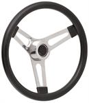 Steering Wheel Kit, 59-68 GM, Symm. Foam, 3.25, Hi Rise Cap, Plain, Black