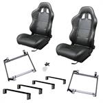 Sport Seat Combo, Dial Recliner, Black, Simulated Leather Cover, Chevy, Pair