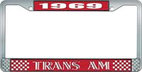 1969 TRANS AM LICENSE PLATE FRAME STYLE 1 RED