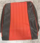 seat upholstery t1 58-64 charcoal with off hugger orange in the middle with orange piping