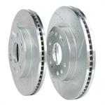 Brake Rotors, Drilled/Slotted, Iron, Zinc Dichromate Plated, Front, Cadillac, Chevy, GMC, Pair