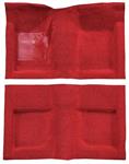 1965-68 Mustang Convertible Passenger Area Nylon Loop Carpet Set with Mass Backing - Red