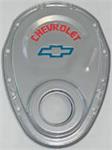 CHEVY BOW TIE METALLIC GRAY TIMING CHAIN COVER