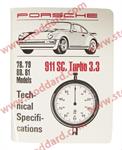 Bok Technical Specifications Book 911 1978-81, SC, Turbo 3.3