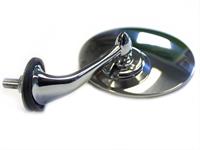 Side View Mirrors, Hot Rod Swan, Left Side, Stainless Steel, Chrome