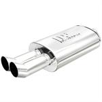 Muffler Stainless 2,25" in / 2 x 2,5" Dtm Out