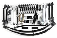 XJ 5.5" short arm Lift Kit  with stainless steel brake hoses and black shock boots
