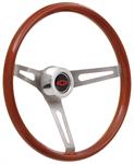 Steering Wheel Kit, 67-68 Chevrolet, Retro Wood, Hi Rise Cap, Red Bowtie