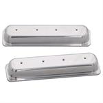Valve Covers, Stock Height, Cast Aluminum, Polished, Plain, Centerbolt, Chevy, Small Block, Pair