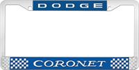 DODGE CORONET LICENSE PLATE FRAME - BLUE