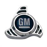 Air Cleaner Wing Nut, Small Tri-Bar Spinner, GM Logo, Chrome/Black, 1/4 in.-20 and 5/16 in.-18 Threads, Each