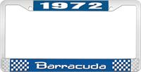 1972 BARRACUDA LICENSE PLATE FRAME - BLUE