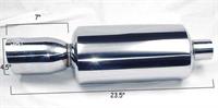 Muffler Stainless 2,5" in / 3,5" Out