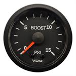 Gauge, Vision, Boost, 0-15 psi, 2 1/16 in., Analog, Mechanical, Black Face, With US Adapters and Tubing, Eac