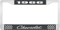 1966 CHEVROLET BLACK AND CHROME LICENSE PLATE FRAME WITH WHITE LETTERING