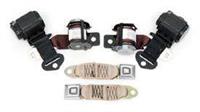 3-Point Shoulder Harness & Seat Belt Set, Retractable, Coupe, Maroon, 1974-1976