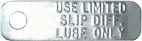 Limited Slip Rear Axle ID Tag