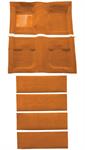 1971-73 Mustang Coupe/Fastback Nylon Floor Carpet with Fold Downs and Mass Backing - Medium Saddle