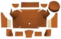 1967-68 Mustang Convertible Nylon Loop Trunk Carpet Set with Boards - Saddle