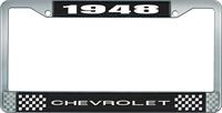nummerplåtshållare, 1948 CHEVROLET, svart/krom, med vit text