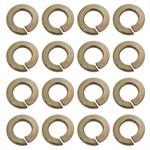 Lock Washers, Steel, Gold zinc, 7/16 in. I.D., .776 in. O.D., .109 in. Thick, Set of 16.